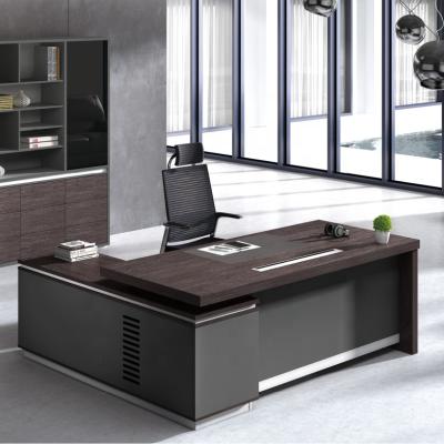 China Convertible Modern Design Office Desk Furniture With Working Storage Cabinet Boss Executive Desk for sale