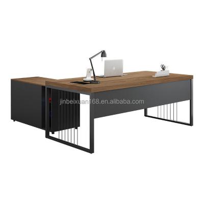 China Chrome Style Dark Color Frame Convertible Simple Home Office Furniture Modern Executive Desk for sale