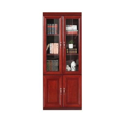 China Chinese Style Convertible Red Glass Antique Style Room Study Doors Door Tow Furniture Office Guangdong Wooden Bookcase for sale