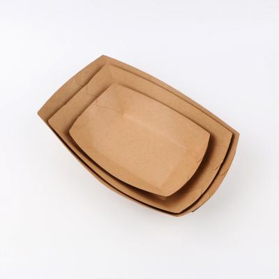 China Fast Food French Fry Containers Kraft Paper Boat Serving To Go Containers Packaging for sale