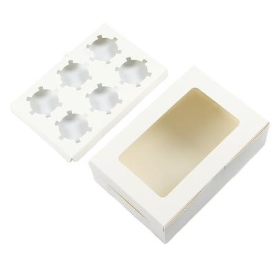 China Corrugated Cupcake White Pastry Boxes Packaging With Fixed Compartment for sale