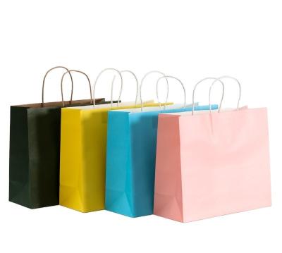 China Eco Friendly Food Packaging Bags White Brown Kraft Gift Kraft Paper Shopping Grocery for sale