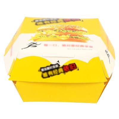 China Recyclable takeaway packaging  hamburger boxes  food cardboard hamburger boxes customized personalized design for sale