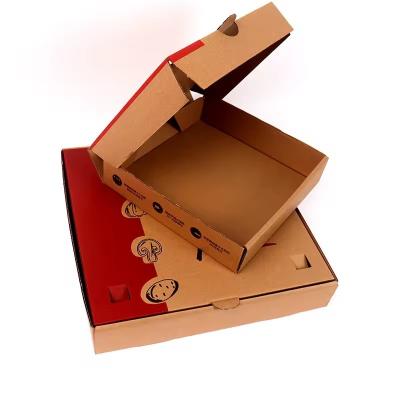 China Gold Foil Printing Takeaway Pizza Box Packaging 16 Inch Foldable Square for sale