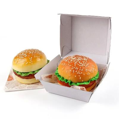 Chine Boîte d'emballage de hamburgers en carton pliable de qualité alimentaire en gros avec logo personnalisé Boîte de restauration rapide à vendre