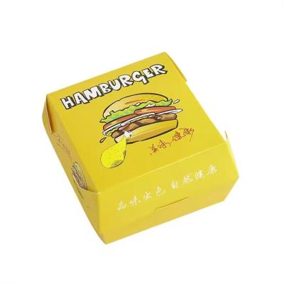 China White Cardboard Hamburger Patty Box Biodegradable Burger Box Recyclable Packaging for sale