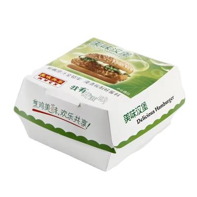 China OEM/ODM cardboard burger box biodegradable disposable food grade burger packaging box for sale