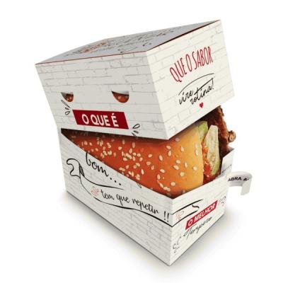 China Torn Paper Gourmet Burger Boxes Clamshell Personalised for sale