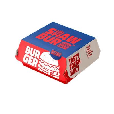 China Hot Stamping clamshell Sandwich Pizza Snack Burger Boxes Packaging Custom Logo for sale