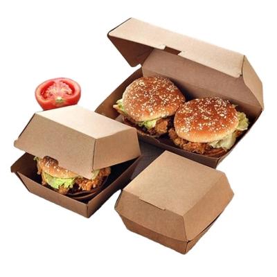 China Varnishing Kraft Paper Burger And Chip Boxes Takeaway Takeout Packaging for sale