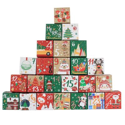 China Recyclable Gift Newspaper Christmas Calendar Box Countdown With Handles for sale