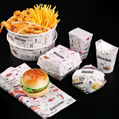 중국 외식용 한 번 사용 가능한 햄버거 상자 환경 친화적 인 패스트 푸드 레스토랑 맞춤형 포장 상자 판매용