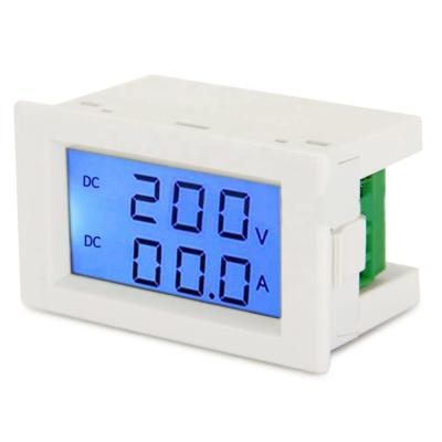 China New Digital DC 0-199.9V 0-10A Dual Ammeter Voltmeter LCD Display Volt Amp Panel Meter Measurement White 68*38mm for sale