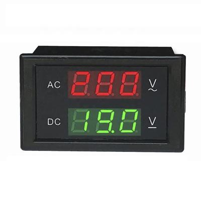 China Digital AC Voltmeter AC 80-150V Volt Meter DC 0-99.9V Volt Tester Panel Detector Dual LED Display Voltage Monitor Meter 68*38mm for sale