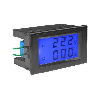 China AC Volt Panel Meter Voltage Amp Current Monitor 110V 220V LCD Display 68*38mm 80-300V 100A Digital AC Voltmeter Dual Amp Ammeter for sale