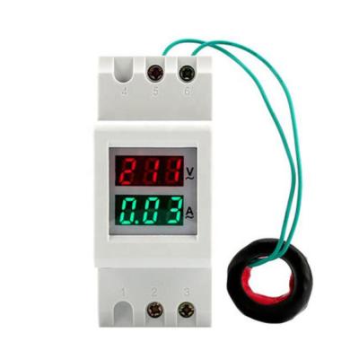 China Rail Type Current Voltage Meter Digital Multimeter Voltmeter AC80-300V Ammeter AC80-300V Voltage Tester 0 99:9 AM Meter With Transformer 36mm(Width)*45mm(High)*16mm(Thick) for sale