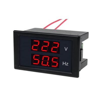 China Digital Hertz/HZ Dual 45-65Hz LED AC Voltmeter Meter AC80-300V Frequency Meter Display Voltage Frequency Meter 2 in 1 Meter 68mm x 38mm for sale