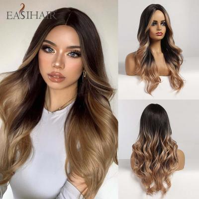 China European and American Gradient Loose Wave Black Big Wave Curl Style Brown Wig Fashion Temperament Fashion Temperament Female for sale