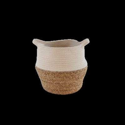 China 2in1 Cotton Rope Mix Vegetable Plankton Sustainable Splendid Vietnamese Woven Baskets For Indoor Storage And Planter for sale