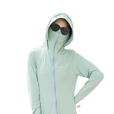 China Sustainable new  Sun ice silk Hoodie UV Protection  UPF50+ zip long pattern unisex Sun-Proof Clothing for sale