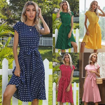 China Breathable Floral Print Square Collar Dresses New Summer Ruffle Sleeve Slit Midi Women's Slim Chiffon Dress for sale