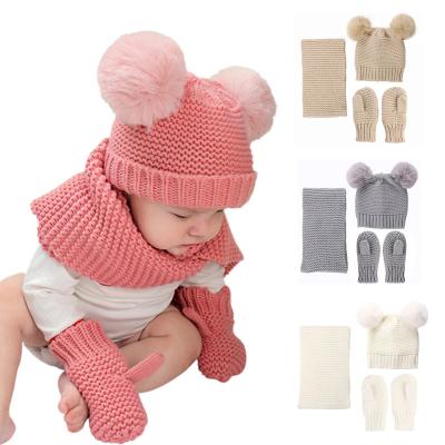 China Wholesale COMMON Baby Hats Scarf Winter Hats Scarf Kids Warm Hat Scarf Set for sale