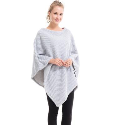 China 2018 Casure Autumn Winter Solid Color Shawl Scarf Cashmere Poncho Thick Cloak Polyester For Women for sale