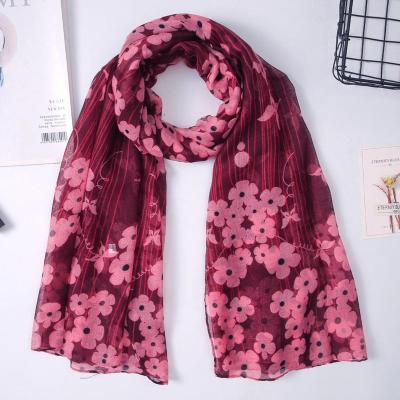 China Latest Fashion Design Fashion Women Print Satin Flower Infinity Scarf Mix Color Wholesale for sale