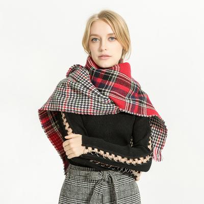 China 2018 New Arrival Classic Retro Women's Fahion Classic Style Plaid Print Scarf for sale