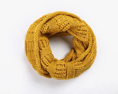 China Leisure Autumn Winter Cozy Stylish Solid Color Knit Acrylic Infinity Scarf Cashmere Snood Scarf Women for sale