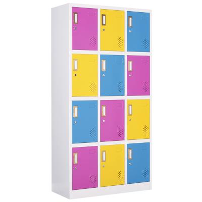 China School Locker Home Office School Home Factory Price 12 Door Employee Lockers Metal Storage Steel School Locker for sale