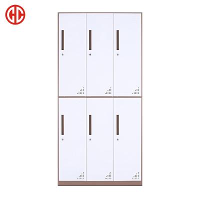 China (Other) (Other) Locker Boxed Steel Cabinet Adjustable Staff Work Clothes Storage School Locker Cabinet 6 Door Locker Loker for sale