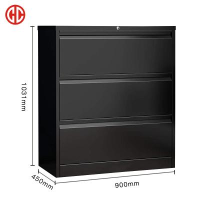 China Luoyang Modern Wide Side Lockable Steel Furniture Double Drawer 3 Drawer Knockdown Metal Drawer Cabinet for sale