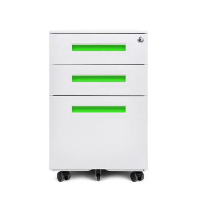 China Collapsible Collapsible Storage Cabinet Colorful Handle Movable Metal Pedestal With Lock Movable Cabinet for sale