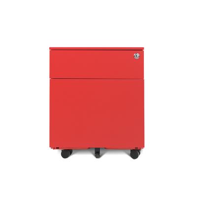 China Metal Hardware Collapsible Mobile Cabinet 2 Drawer Collapsible Pedestal On Wheels for sale