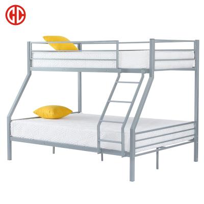 China Modern Modern Commercial Grade Customized Funky Double Metal Bunk Bed Full Over Twin Beds for sale