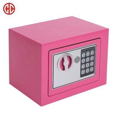 China Digital Adjustable Lock Black Low Price Safe Box (Other) Home Use Mini Iron Steel Safe Cabinet Personal Safes Savings Deposit Box for sale