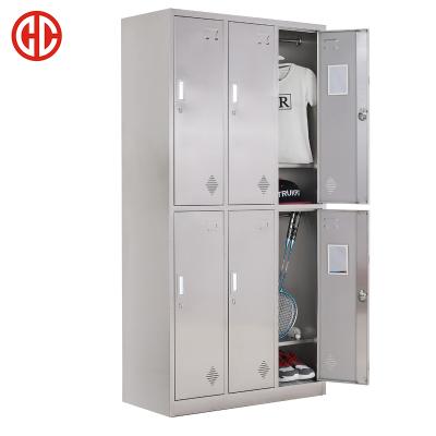 China (Other) Adjustable Kitchen Metal Office Storage Cabinet 6 Door 304 Stainless Steel Cabinet for sale