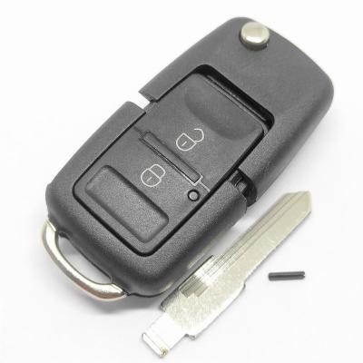 China Use For Car 2/3/4 Button Remote Flip Folding Car Key Shell Replacement For V-W Key Case Repair Kit With hu49 Key Blade for sale