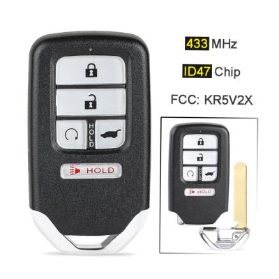 China Use For Car Honda 2016-2017 CIVIC 4+1 5 Button Smart Remote Key With Remote Start FSK433.92 MHz 47 Button Chip HON 66 FCC: KR5V2X for sale