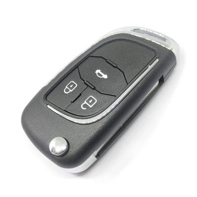 China Car Key Shell 3 Buttons Chevrolet Modified Flip Key Shell HU100 Key Blade With Round Logo Mute Key for sale