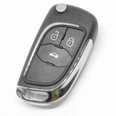 China Car Mute Key Chevrolet 2 Buttons Modified Flip Shell Car Master Key With Key HU100 Blade With Cross Logo for sale