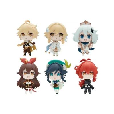 China Modern 7.8CM Anime 6pcs Game Character Pei Meng Genshin Impact Action Figure Set Model Toy Gifts for sale