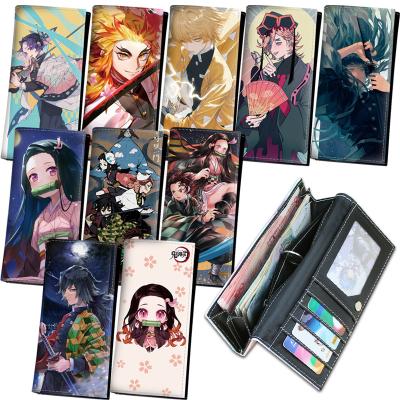 China Anime Product Blade Tanjirou Nidou Bank Card Demon Slayer Waterproof Kimetsu Long No Yaiba Wallet Purse for sale