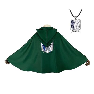 China Modern Cosplay Costume Cape Shingeki No Kyojin Anime Attack On Titan Cloak With Necklace for sale