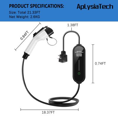 China PC9330 16A Type 1 Leve1 AC Charger 3.5KW Ev Charger American Portable Electric Vehicle Car Charger for sale