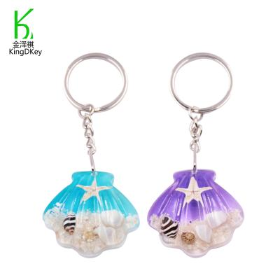 China Plastic Ocean Series Promotional Gift Seashell Resin Keychain Starfish Keychain Acrylic Keyfob For Souvenir Gifts for sale