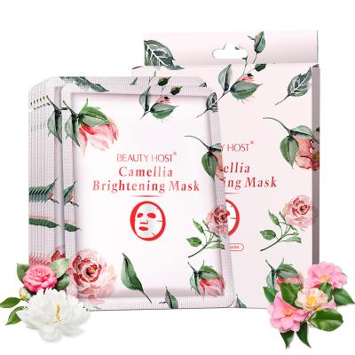 China OEM Camellia Flower Face Sheet Mask Brightening Moisturizer Anti Spots Whitening Facial Mask Skin Care for sale