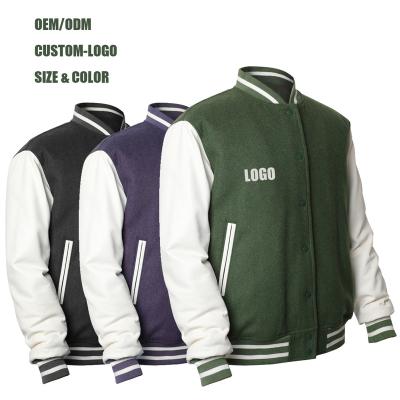 China Sleeve Embroidery Couples Breathable Leather College College Baseball Bomber Jacket For Men for sale