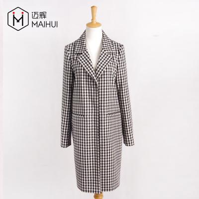 China Black and white color in 2019 aw of coat MH-311 elegant long women's anti-shrink woolen coat for sale